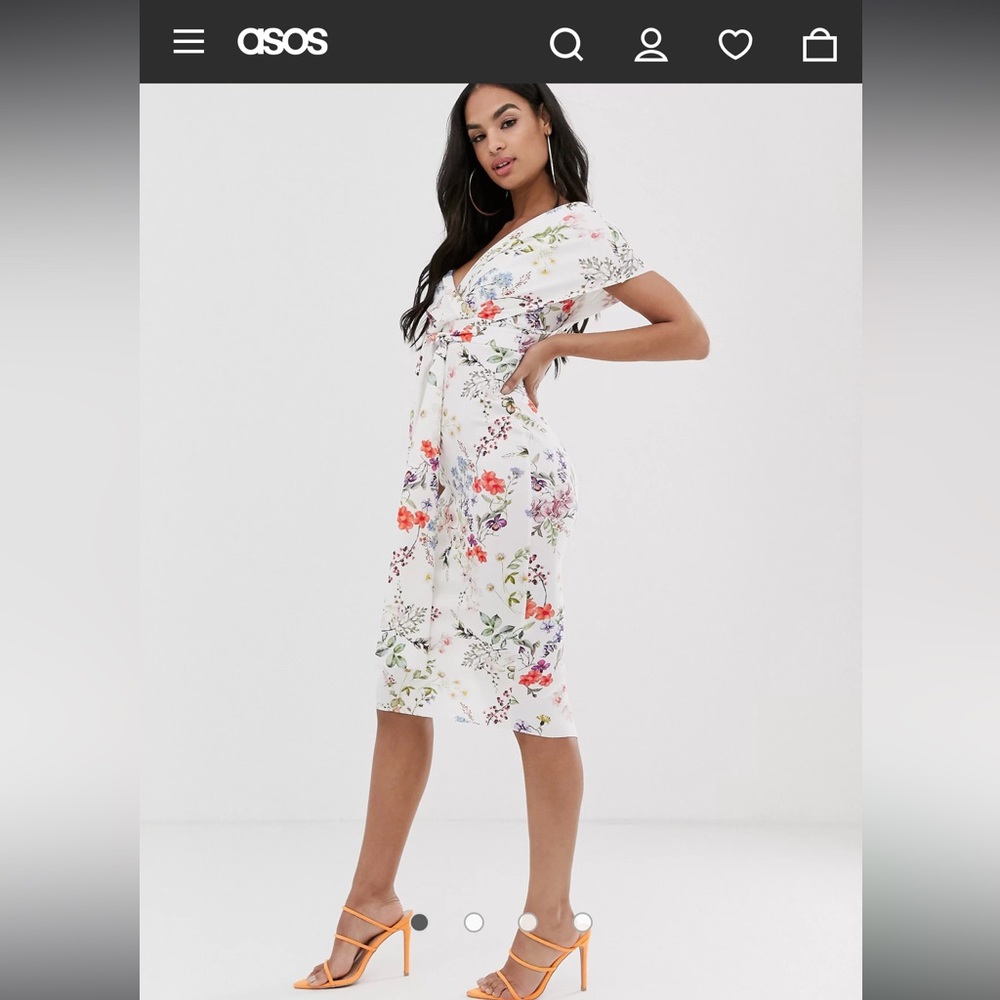 ASOS fallen shoulder midi dress Size: 8 NWT